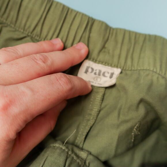 Pact Olive Green Daily Twill Waist Ankle Organic Cotton Pants Size Large - Picture 4 of 9